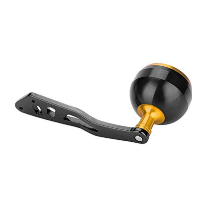 Tbest Knob Power Handle Grip,Fishing Reel Handle CNC Knob with Fittings Replacement Parts Accessory - color: Black+Gold