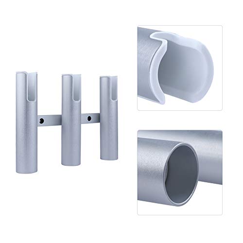 Aluminium Wall-Mounted Fishing Rod Holder for Boat, Garage & Marine - Holds Rods & Poles - color: Large Silver 3 Tubes