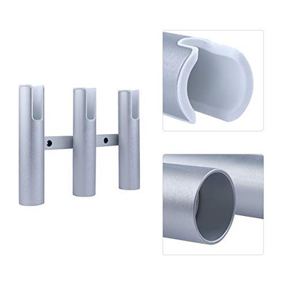 Aluminium Wall-Mounted Fishing Rod Holder for Boat, Garage & Marine - Holds Rods & Poles - color: Large Silver 3 Tubes