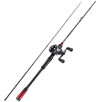 Sougayilang Fishing Rods, Spinning Rods and Casting Fishing Rods, with Full Carbon Fiber Handle, 24T Carbon Fiber 2PCS Fishing Pole for Long Casting Bass, Trout, Panfish - size: Cast-6'00''