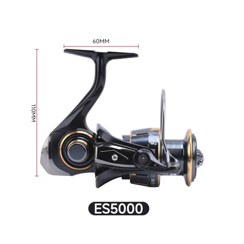 HAUT TON Dolphin Advance Edition Spinning Reel,5.2:1Gear Ratio,22LBS,5+1BB,Backlash Free Bearing,Sealed Drag System,Saltwater,Freshwater Fishing Reels - color: ES, size: 5000