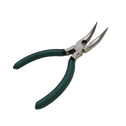 Small Fish Bone Pliers/Tweezers 5 Inches Bent Needlepoint Nickel Iron Salmon Pin Bone Pliers Tweezers for Salmonbone Removing, Plucking and Pulling Pin (Green) - color: Green