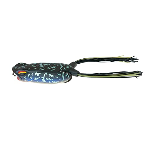 6th Sense – Vega Frog – Topwater Frog Bait – Bass Fishing – Walk, Skip, Spit, & Pop – 5/0 Braid Hook - color: Darkwater Pooch