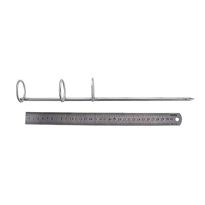 Stainless Steel Fishing Rod Holder Double Ring Ground Support Stand Fish Pole Holder 30/40/50cm Rod Spike(30cm)