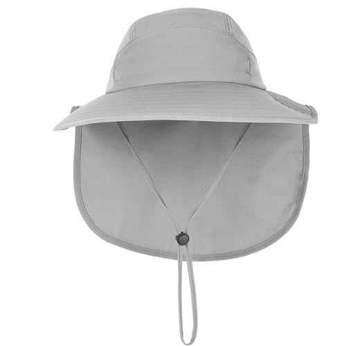 Connectyle UPF 50+ Sun Hat with Neck Flap Wide Brim Bucket Hats Breathable Fishing Hiking Gardening Safari Hat for Men Women