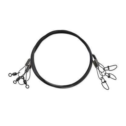 AFW Surflon Fishing Leaders – Black Nylon Coated Stainless Steel Wire, Swivel & Snap, 3 Pack, Variety Pack – Strong Leader Line for Catfishing & Toothy Game Fish - size: 20 lb, style: 24 Inch