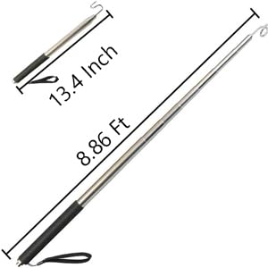 Pickup Grabber Telescopic Magnetic Pickup Tool with Hook Pick-Up Pole Wire Fish Stick Pocket extendable Magnet Pickup Tool 8.86ft - size: 8.86 FT