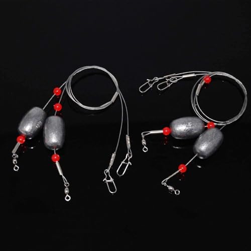 Egg Fishing Sinker Weight Rigs, 6pcs Flounder Rig Saltwater Bottom Rigs Stainless Steel Wire Leader with Egg Sinker Catfish Carolina Rigs Fishing Ready Rigs for Trout Drum Redfish Fishing - size: 0.75oz_4pcs