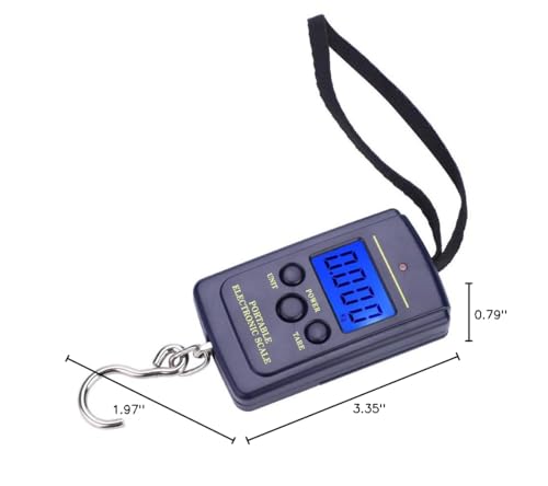 Fish Scale with Backlit LCD Display , watertight Fish Scale Digital Up to 88lb/40kg , Portable Hanging Fish Weight Scale for Home , Farm , Outdoor , Hunting , Fishing