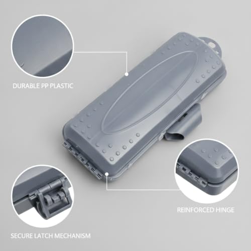 Kayak and Bank Fishing Essential: Double-Sided Folding Tackle Box with 12 Compartments for Lures, Slim PP Plastic Organizer - color: Gray
