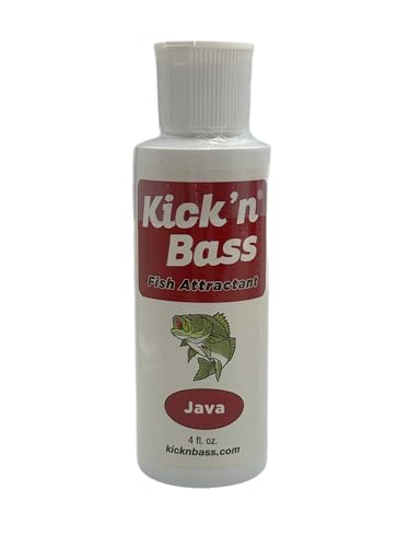 Kick’n Bass Fish Attractant, Supercharged Concentrated Natural Fish Oil Formula Scent for Fishing Lures, One 4 fl oz Bottle. (10 Scents to Choose from) - color: Java - Kick’n Bass Fish Attractant