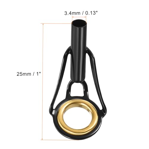 PATIKIL Fishing Rod Tips Repair Kit Stainless Steel Ring Guide for Saltwater Freshwater Fishing - size: 3.4mm