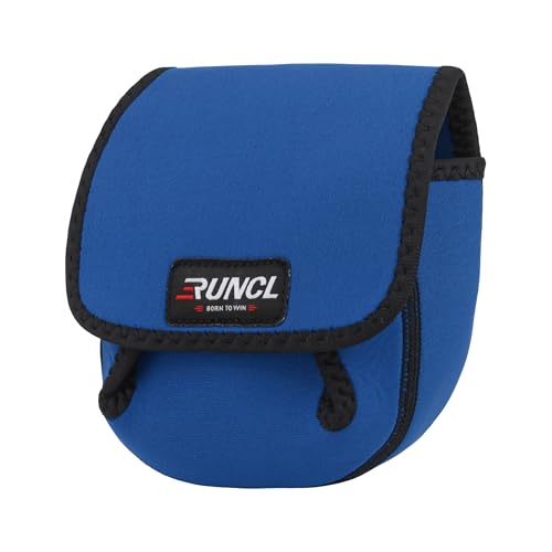 RUNCL Spinning Reel Bag – Protective Storage Pouch for Baitcasting Reels & Spinning Reels, Lightweight & Durable, Ideal for Freshwater & Saltwater Fishing Trips (Blue & Black) - color: S-Blue & Black