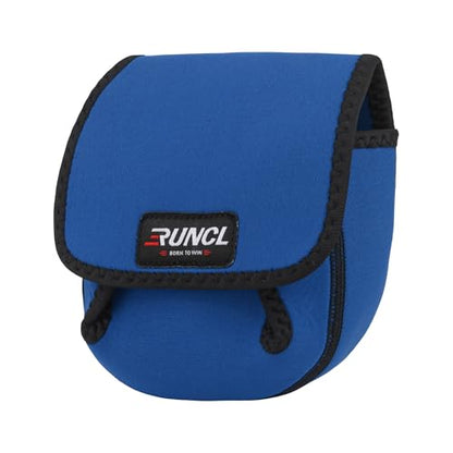 RUNCL Spinning Reel Bag – Protective Storage Pouch for Baitcasting Reels & Spinning Reels, Lightweight & Durable, Ideal for Freshwater & Saltwater Fishing Trips (Blue & Black) - color: S-Blue & Black