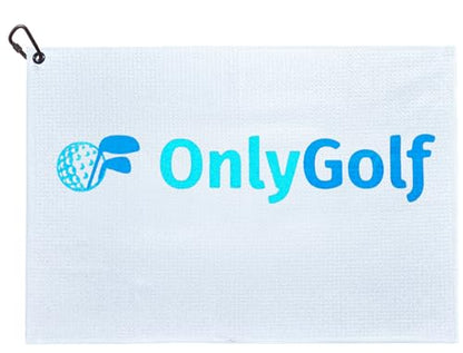 OnlyGolf Funny Microfiber Golf Towel – Large 14" x 20" Clip for Golf Bags Clubs Balls Perfect Golf Gag Gift Enthusiasts Waffle Men Premium Carabiner (White OnlyGolf) - color: White Onlygolf