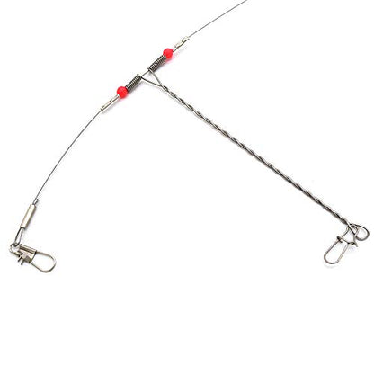 Senyu Wire Trace Leader Rig Stainless Steel 1-5 Arms Fishing Rigs with Snap,High-Strength Fishing Leaders Saltwater-Perch Rigs for Fishing - color: Arm Length 4.7inch, style: 4 Arm Leader