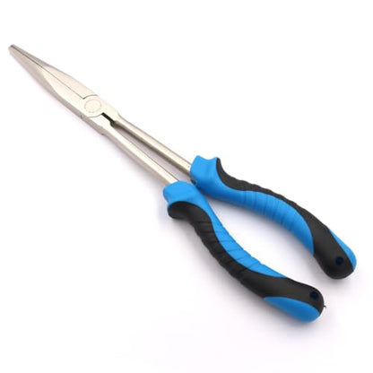 Long Nose Fishing Pliers Hook Remover Tools 11 Inches (NiFe-Blue Black) - color: Nife-blue Black