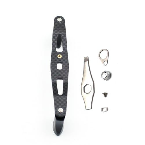 Mr. Z 95mm Carbon Fiber Baitcasting Reel Handle Compatible for Abu Garcia Shimano Daiwa Light Weight Low Profile Casting Reel - color: Metal Black, size: Left-handed