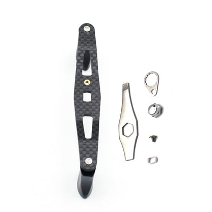 Mr. Z 95mm Carbon Fiber Baitcasting Reel Handle Compatible for Abu Garcia Shimano Daiwa Light Weight Low Profile Casting Reel - color: Metal Black, size: Left-handed