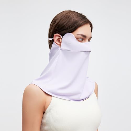 Sun UV Face Mask UPF 50+ Breathable Face Cover Scarf Cooling Neck Gaiter Outdoor Cycling Hiking SLF6M005T - color: Purple