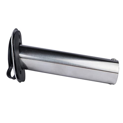Hoffen 2Pcs Boat Stainless Steel Fishing Rod Holder Flush Mount 15/30/90 Degree with PVC Cap,Inner Tube and Gasket - style: 15 Degree