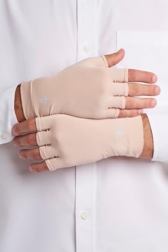 Coolibar Fingerless UV Sun Gloves - UPF 50+ Sun Protection - Ouray - color: Beige, size: X-Large