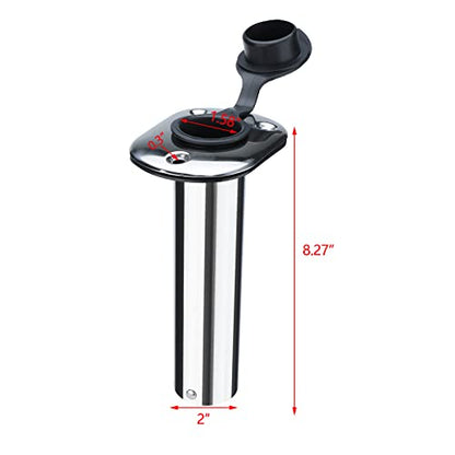 NovelBee 4pcs Boat Fishing Rod Holders,Stainless Steel Fishing Rod Rack Flush Mount withCap,Liner,Gasket (90 Degree Rod Holder)