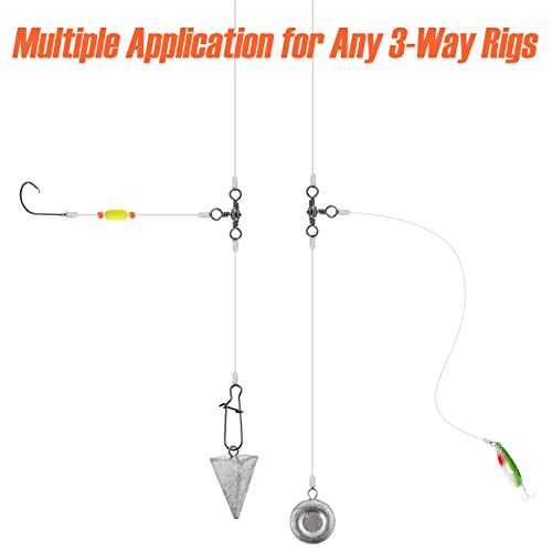 Dr.Fish 30 Pack Fishing 3 Way Swivels, 35-175LB, Three Way Barrel Swivels Fishing Tackle Catfish Rig - size: #2/0-140LB