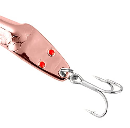 Al's Goldfish Lure Co. Lil' 49er Ice Jig - IFN50 Ice Fishing Jig with Treble Hook Off the Nose. Jigging Lure for Crappie, Perch, Panfish, Trout and Bass - 1/4 oz. 1-3/4" - color: Copper