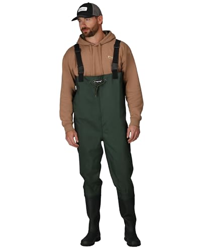 FROGG TOGGS Cascades 2-ply Poly/Rubber Waterproof Fishing Bootfoot Chest Wader for Fishing - color: Cleated, size: 9