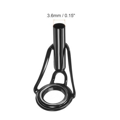 PATIKIL Tube Dia Fishing Rod Tips Repair Kit, Stainless Steel Black Guide Ring for Fishing - size: 3.6mm