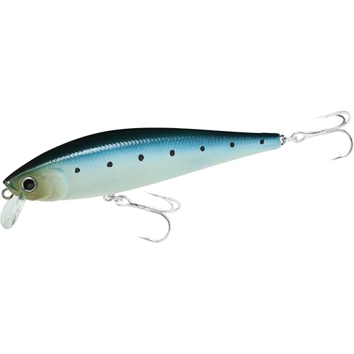 LUCKY CRAFT Pointer 100SR, Jerkbait Side by Side Action Wobbling Freshwater Lake Bass Fishing Bait - color: 728 Super Glow Sardine