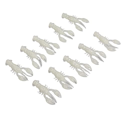 10pcs Crawfish Soft Lure Fishing Lure Crawdad Bait PVC Shrimp Artificial Soft Lure Baits for Bass Fishing Crayfish Baits Swimbait - color: Luminous