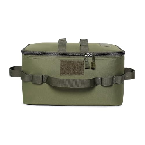 Fishing Tackle Bag Outdoor Camping Cookware Tool Bag Portable Large Capacity Tote Storage Bag Picnic Tactical Soft Case (Military green(13.38''L x 6.69''W x 7.48''H)) - color: Military green(13.38''L x 6.69''W x 7.48''H)