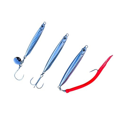 Saltwater Fishing Lures Fishing Jigs Fishing Spoons for Striped bass, Pompano, Spanish Mackerel ，Bluefish - color: Silver (3pcs), size: 1.40oz+2.00oz+2.80oz/40g+60g+80g