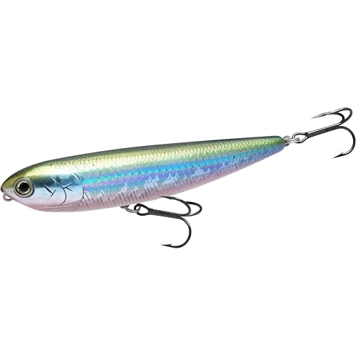 LUCKY CRAFT Sammy 100, Topwater Walking The Dog Action Freshwater Lake Bass Fishing Champion Bait - color: 254 MS MJ Herring - Aurora Wakasagi, size: 100