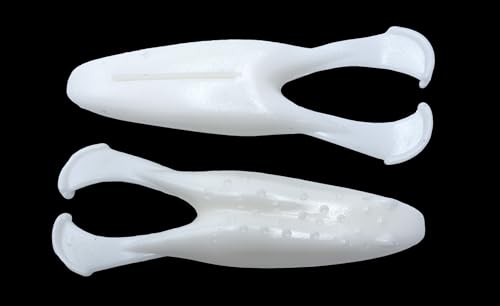 Phat Pak Baits - Skipper Toad Jr Zoom Horny Toad Style Soft Plastic Frog 3.5" 15ct Top Water Bass Fishing Lure - color: Straight White