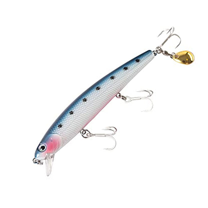 Calissa Offshore Tackle 110mm and 140mm California Inshore Fishing - Special Jerkbait Crankbait Surf Flash Fishing Salt Pro Lure Minnow Zebra MS Metallic Sardine Glow - size: 110mm, style: Pink Headed Sardine Glow