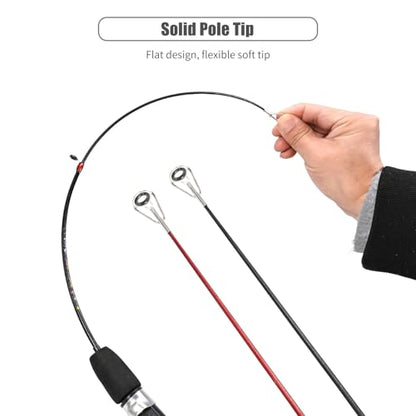 1 Set Fishing Rod With Fishing Reel Short Portable Winter Outdoor Ice