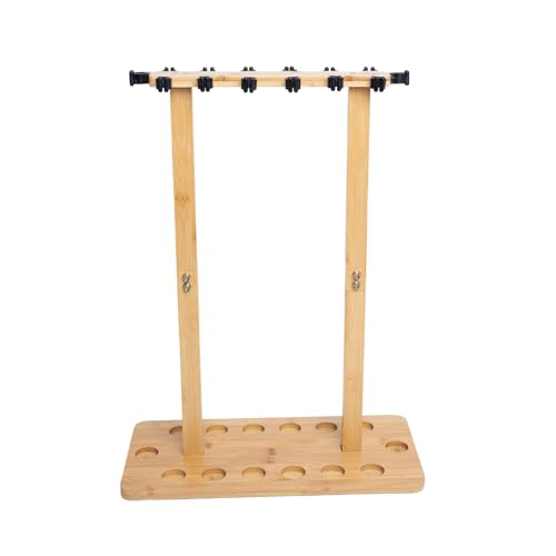 Fishing Pole Rod Racks—Floor Stand Bamboo Fishing Gear Equipment Storage Organizer, Easy Installation - Rectangular rods holder - style: holds up 14 rods