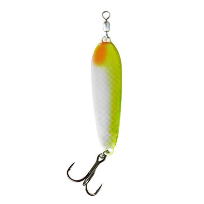 War Eagle Jigging Spoon Fishing Lure with Built-in Swivel and EWG Treble Hook - color: Cole Slaw, size: 7/8 oz