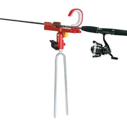 Fishing Rod Rack, Pole Holder Stand, Ground Spike Mount, Adjustable Secure Design, for Boat Shore Kayak Pontoon Dock Surf Beach Angling Gear Storage Setup 5.39x14.57 Inches - color: Red