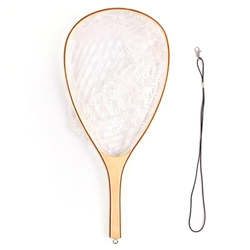 Fly Fishing Landing Net Soft Rubber Small Or Big Mesh Trout Catch and Release Net - color: Black