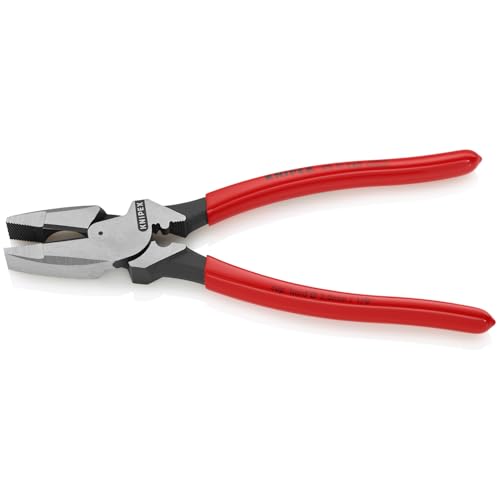 KNIPEX 09 11 240 SBA High Leverage Lineman Pliers New England with Tape Puller and Crimper