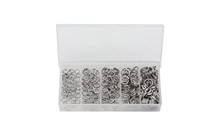 GREATFISHING 200PCS High Strength Heavy Stainless Steel Split Ring Lure Connector Swivels Snap with Fishing Pliers 30lb to 120lb Test - color: 200pc 5-9mm Ring