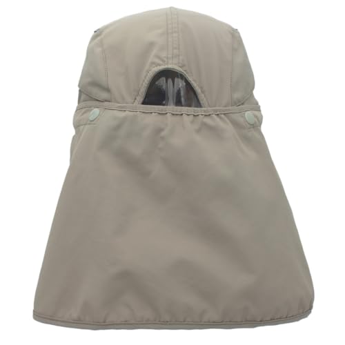 Connectyle Men's Sun Hat with Detachable Neck Flap Adjustable Outdoor UPF 50+ Baseball Sun Cap for Fishing Hiking Golfing - color: Light Grey