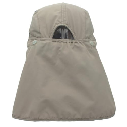 Connectyle Men's Sun Hat with Detachable Neck Flap Adjustable Outdoor UPF 50+ Baseball Sun Cap for Fishing Hiking Golfing - color: Light Grey