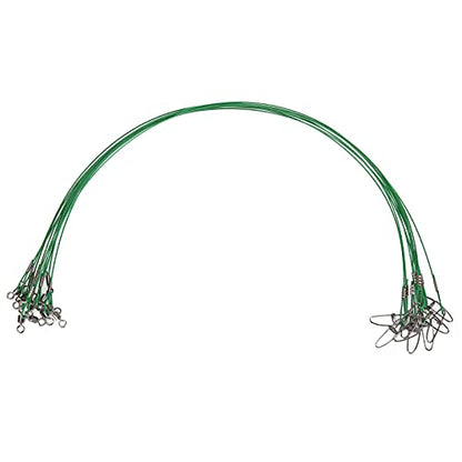 Anti Bite Fishing Line Steel Wire Leader with Rolling, Heavy Duty Fishing Wire Leash for Sea Enthusiasts - color: Green