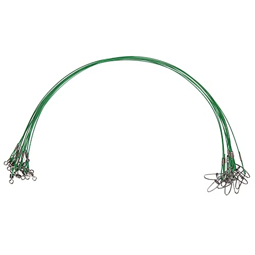 RiToEasysports Fishing Wire Line Leash, Anti Bite Steel Fishing Leader with Rolling, for Sea Boat Deep Sea - color: Green