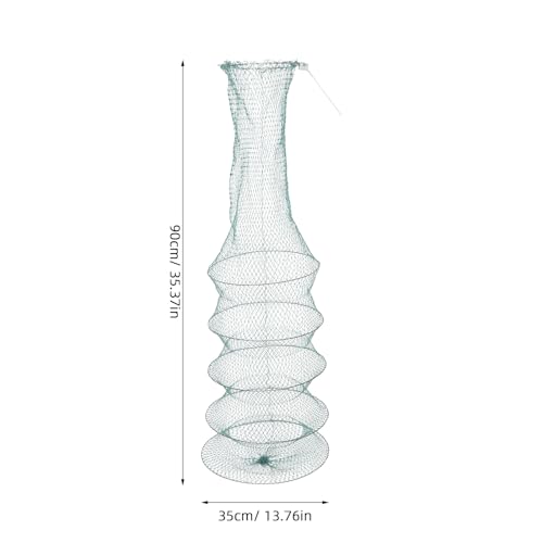 LIOOBO Collapsible Foldable Fishing Net Trap with 5-Layer Mesh 130cm for Outdoor Crab Shrimp Bait Catching and Fish Keeping Accessory
